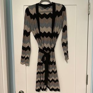 BCBG chevron print long cardigan